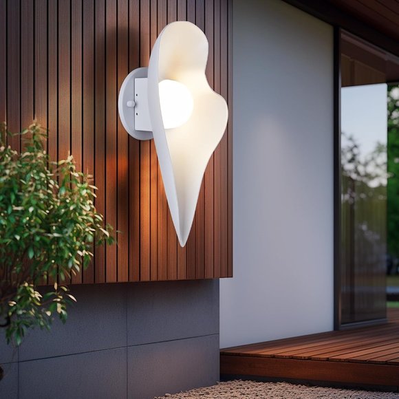 3D Geometric LED Outdoor Sconce Light White - Picture 1 of 9